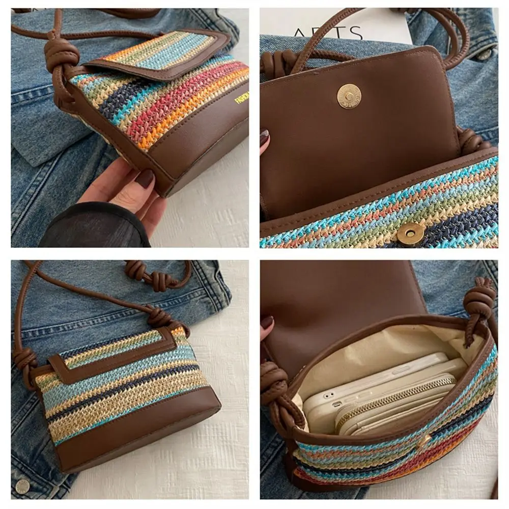 Повседневная плетеная Сумка через плечо вместительная соломенная сумка ручной