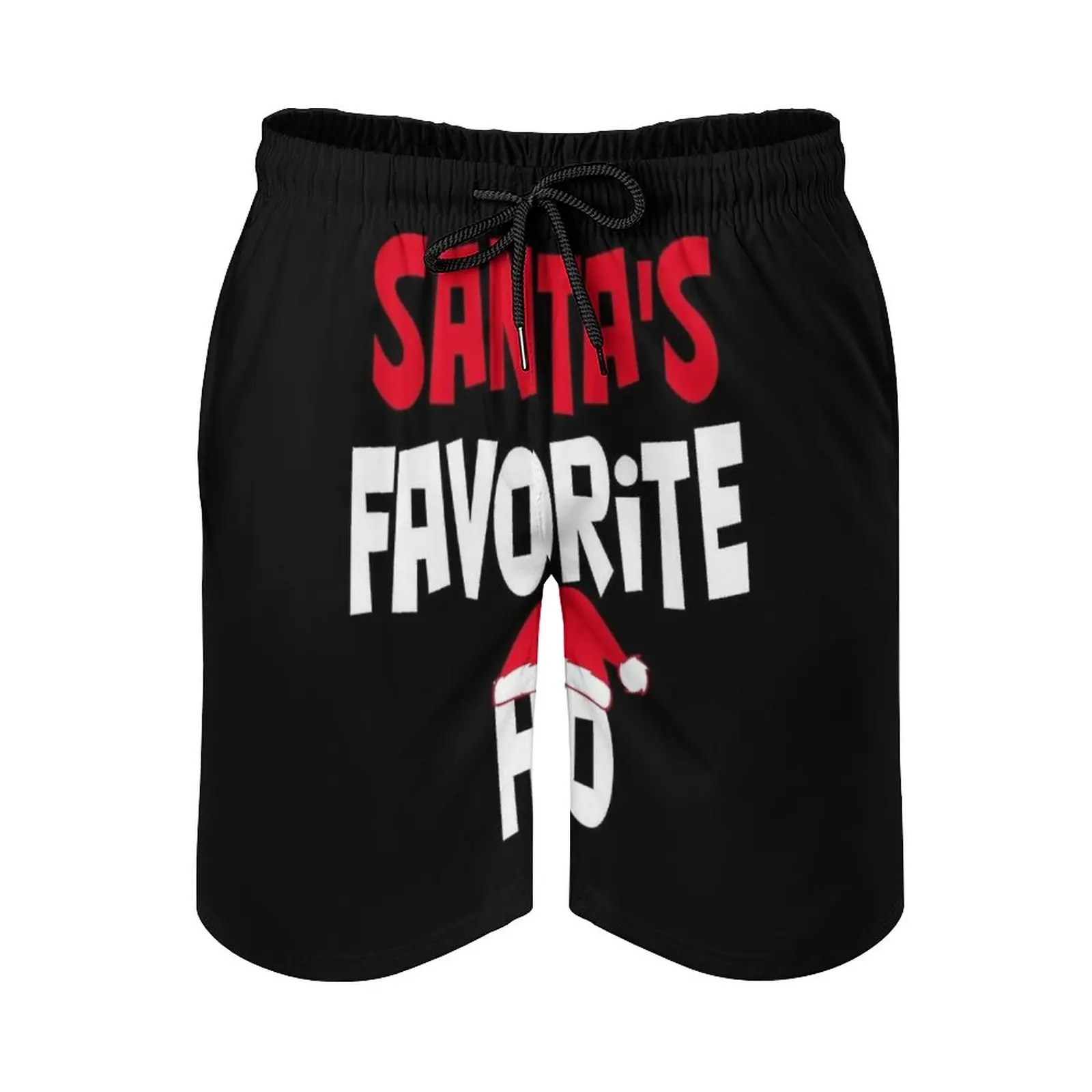

Santa'S Favorite Ho Men's Beach Shorts Swim Trunks With Pockets Mesh Lining Surfing Santas Favorite Ho Santas Favorite Hoe