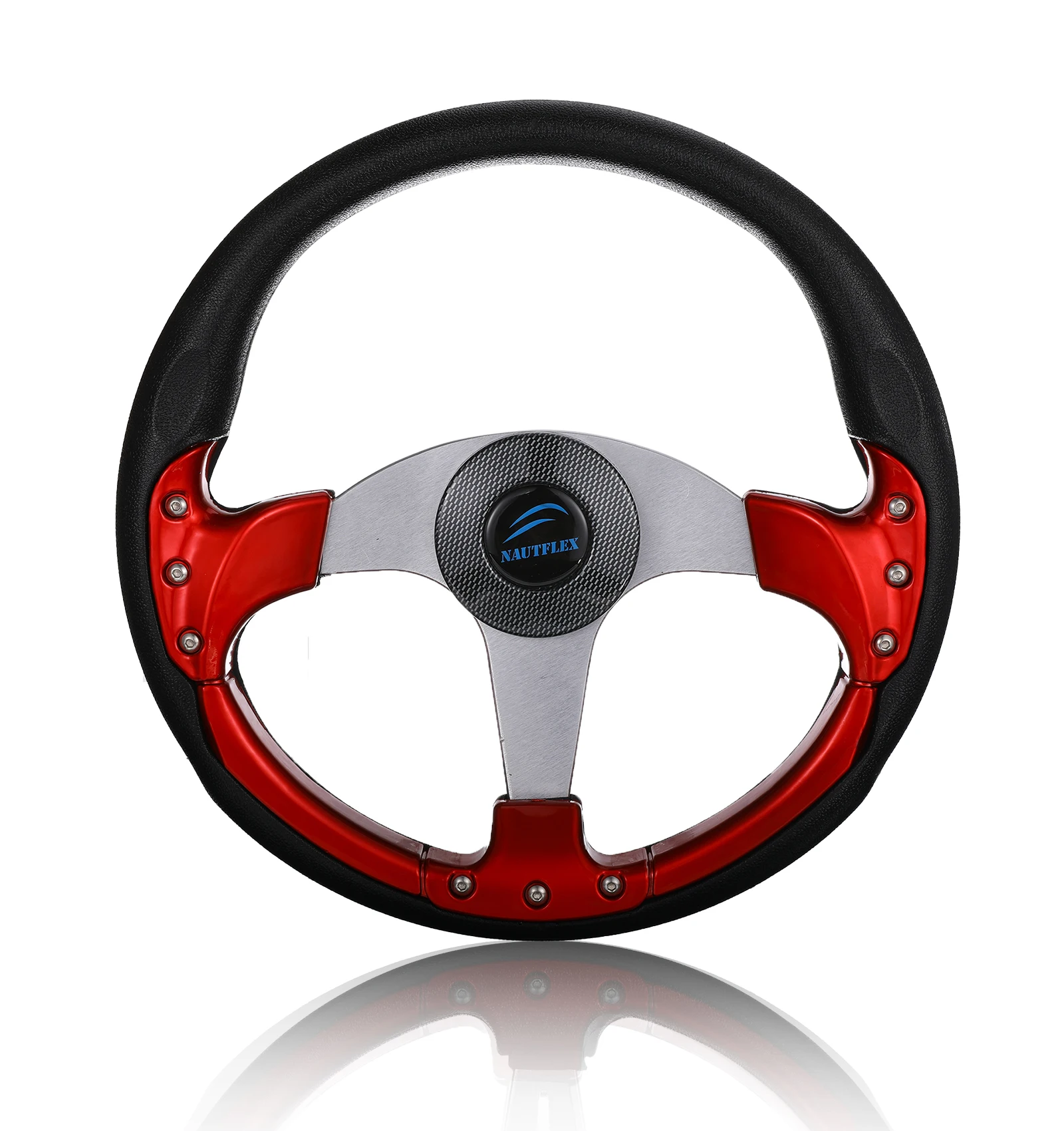 

Boat Steering Wheel 3/4 Inch 19mm Aluminum Alloy PU Leather 350mm Helm Non-directional Pontoon Ship Steer Replacement Part