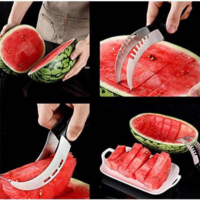 

Watermelon Cantaloupe Slicer Stainless Steel Knife Summer Melon and Fruit Utensils Kitchen Accessories 1 Piece