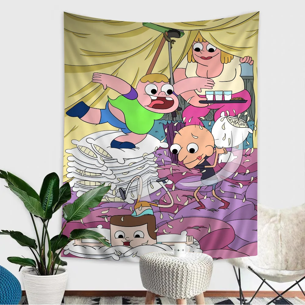 Cartoon C-Clarences Tapestry Art Printing Bohemian Wall Tapestries Mandala Decor Blanket