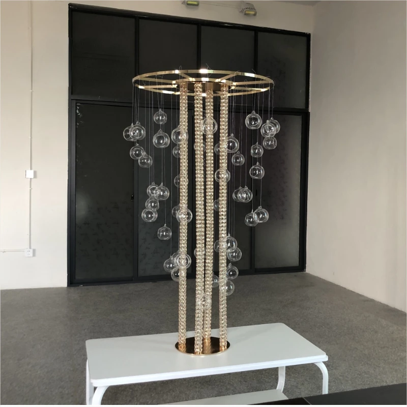 

New Gold Metal Flower Table Support Candle Stand for Wedding Centerpiece Decoration