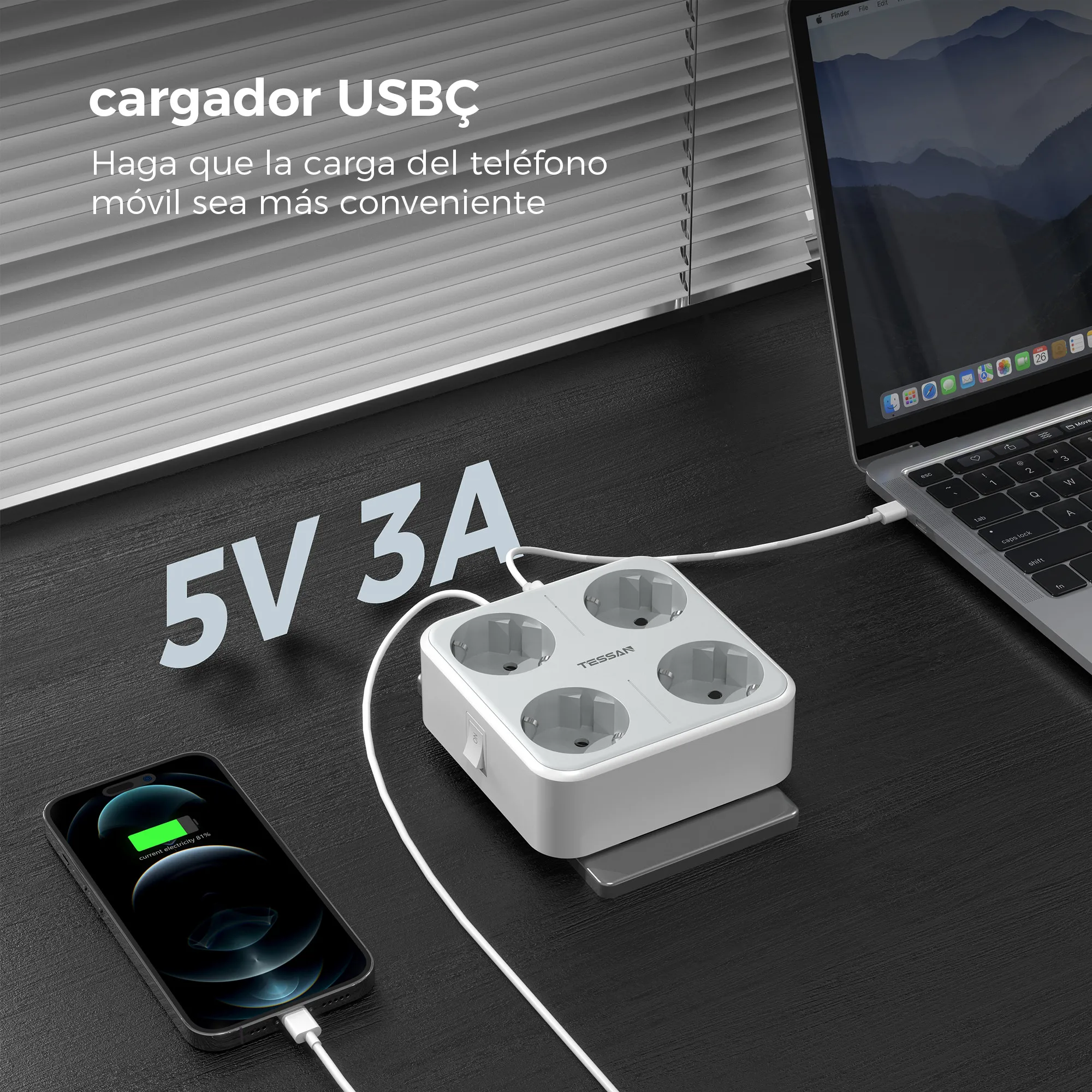 Настенная розетка TESSAN с несколькими евровилками