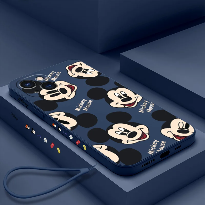 

BanDai Mickey Minnie Mouse Phone Cases For iPhone 13 12 11 Pro Max Mini XR XS MAX 8 X 7 SE 2022 Cartoon Couple Anti-drop Cover
