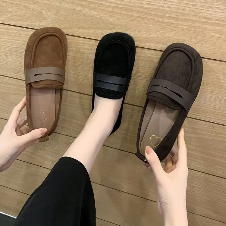 

Женские кроссовки без шнуровки, повседневные универсальные туфли на плоской подошве, с круглым носком, в стиле ретро, лето 2022