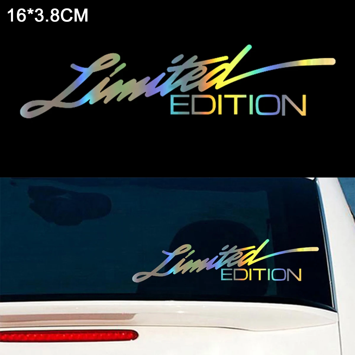 

16 x 3.8 CM Laser Vinyl LIMITED EDITION Letter Pattern Outdoor Reflective Car Motorcycle Body / Bumper / Hood / Decals Window