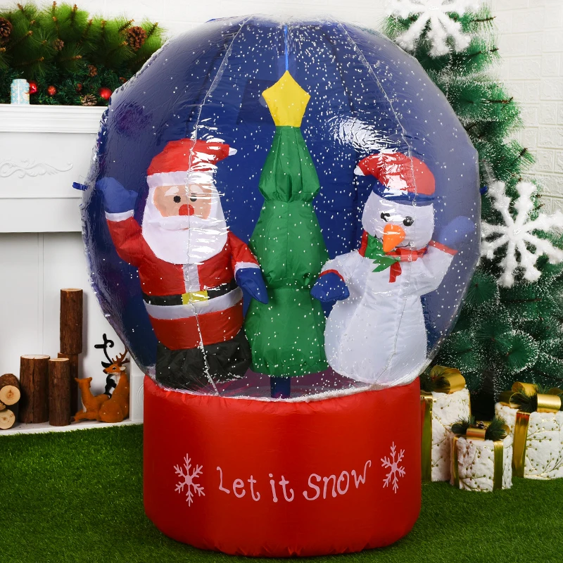 

Christmas Decoration Inflatable Snowball Santa Claus 1.2m High Inflatable Decoration Yard Lawn Decoration New Year Party EU plug
