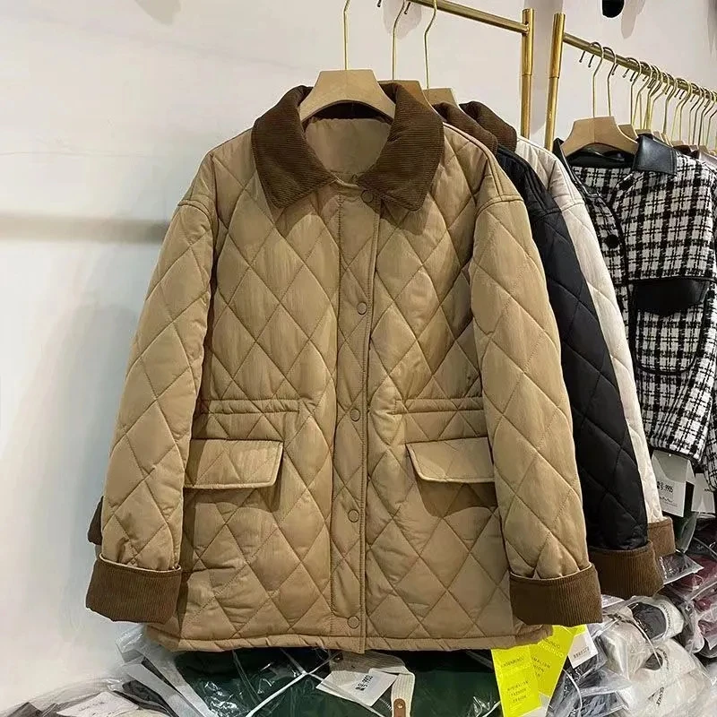 Женская зимняя куртка с отложным воротником цвет в ассортименте