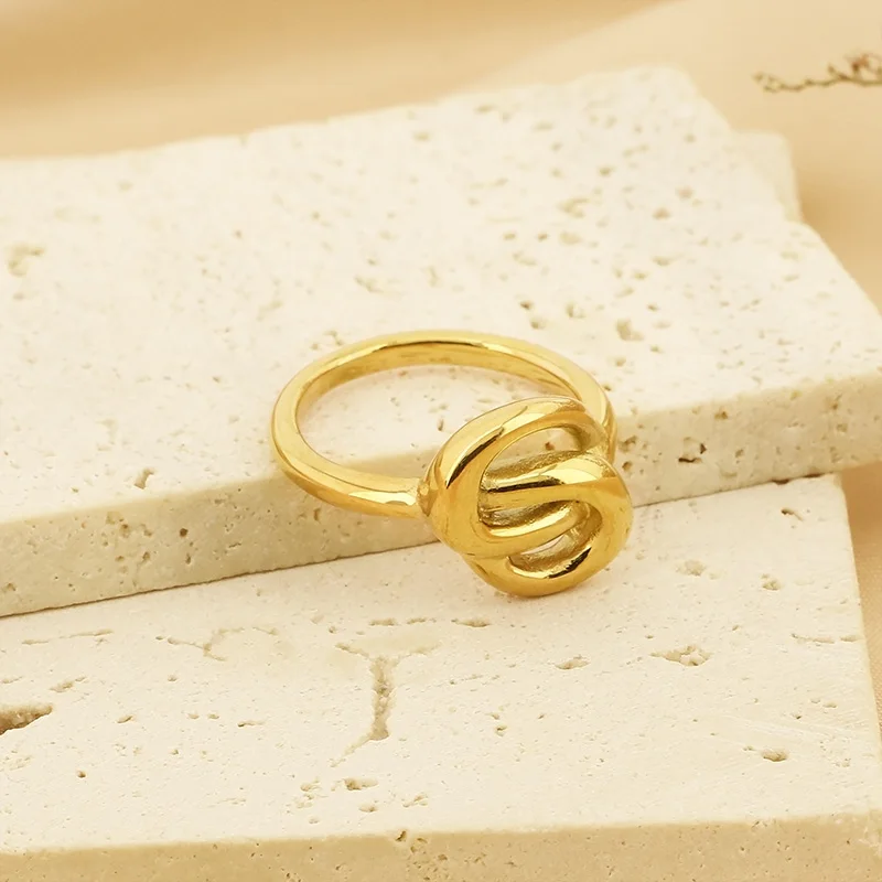 Женские Геометрические кольца из нержавеющей стали золотого и серебряного цвета