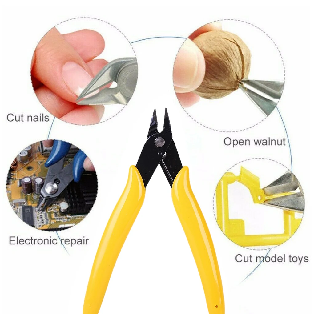 

Diagonal Pliers 3.5 Heads Small and Soft Wire Cutter, Electronic Pliers with Insulating Rubber Cable