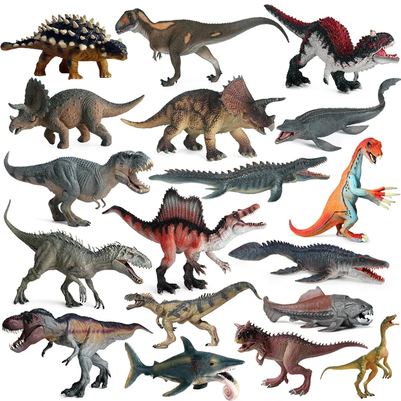 Simulation Jurassic Dinosaurs World Animal Mosasaur Velociraptor Rex Model Action Figure Cognition Educational Toys for Children