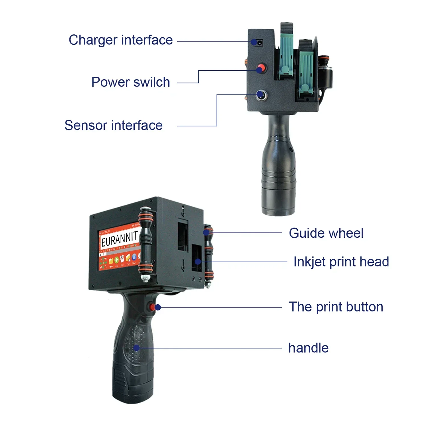 Принтер EURANNIT E50 50 8 мм портативный ручной термоструйный принтер QR-штрих-код номер