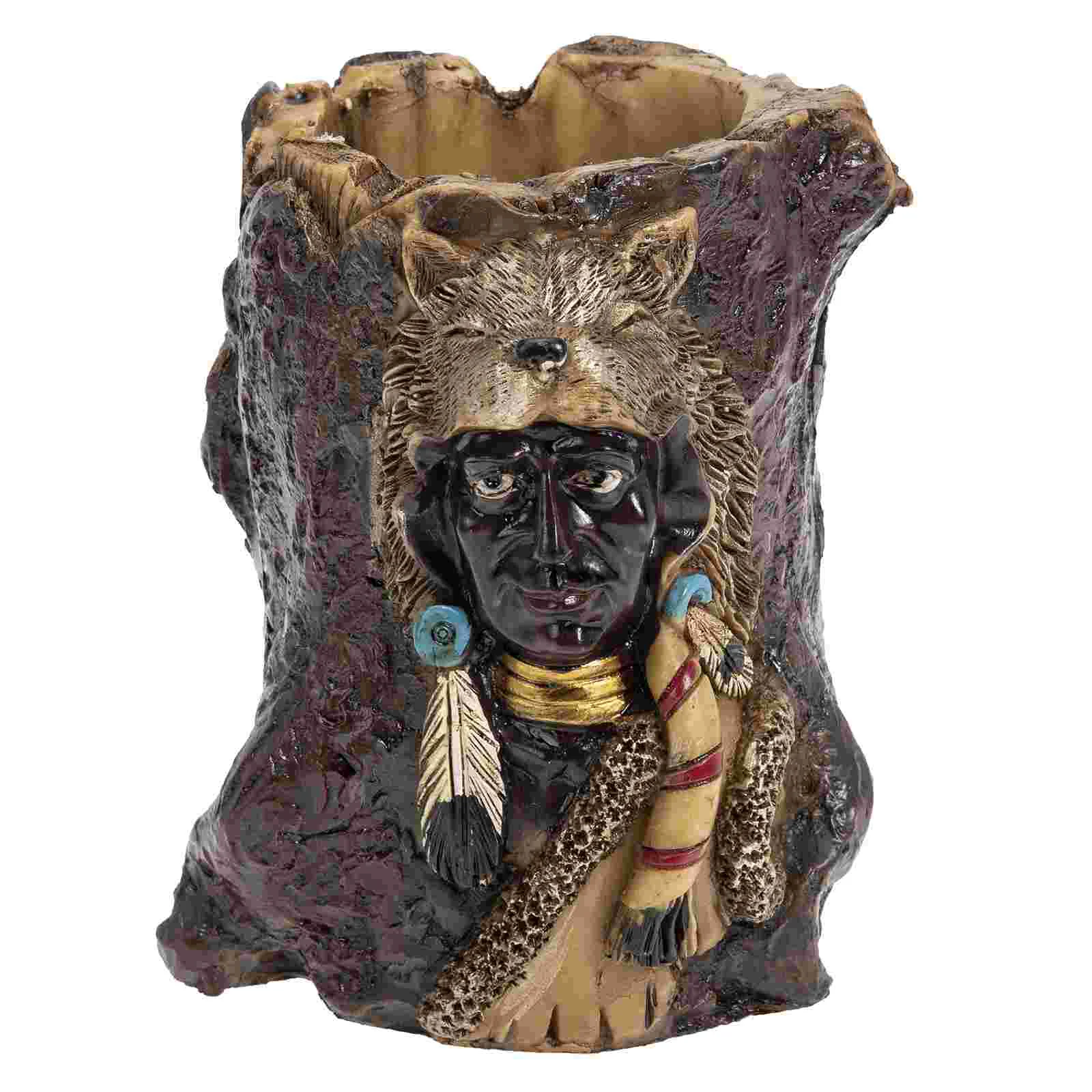 

Decorative Pen Holder Resin Pen Container Home Makeup Brush Pot Desktop Adornment