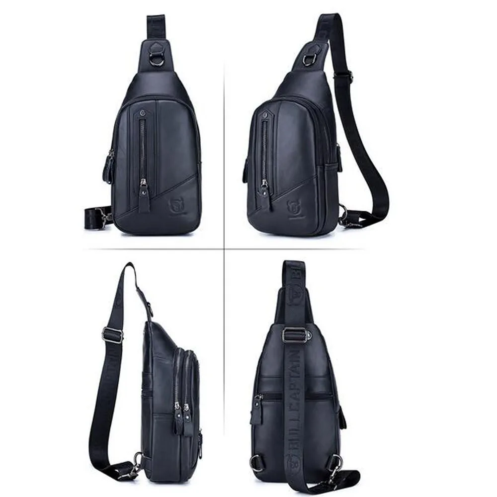 Мужская нагрудная сумка BULLCAPTAIN винтажная сумка-мессенджер из натуральной