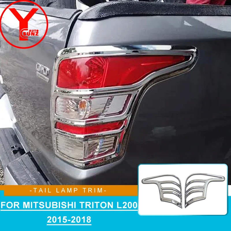 

Chrome Lamp Cover Trim Tail Light Overlay For MITSUBISHI Triton L200 2015 2016 2017 2018 Rear Frame Cover Accessories YCSUNZ