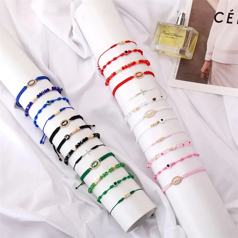 Браслеты с изображением сглаза мексиканские браслеты Девы Марии 24 шт. защитные