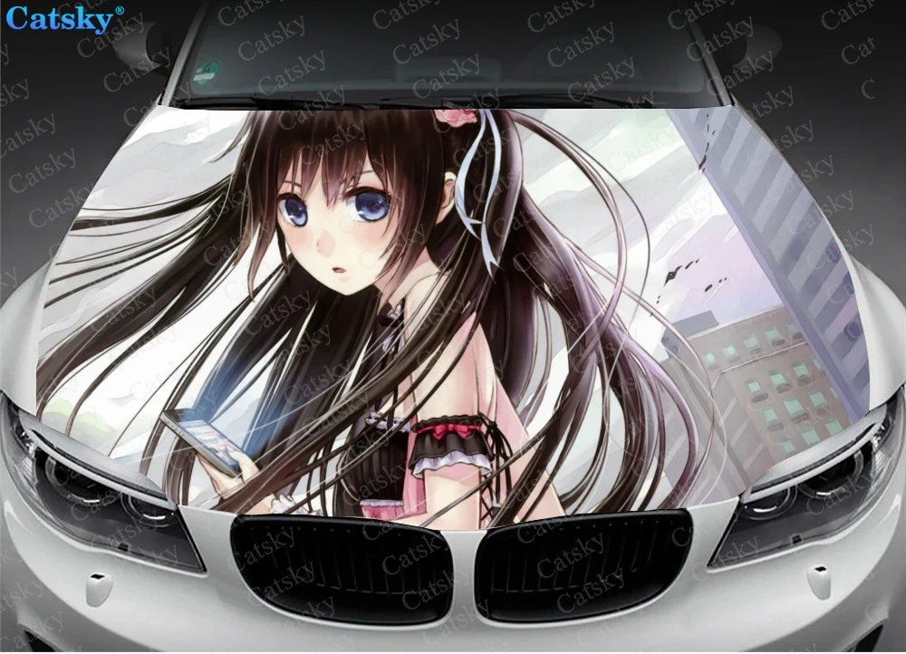 

Anime Girl Car Hood Sticker,Sword Car Hood Decoration, Hood Protection Cover, Vinyl Car Sticker, Custom Side Sticker Car Decals