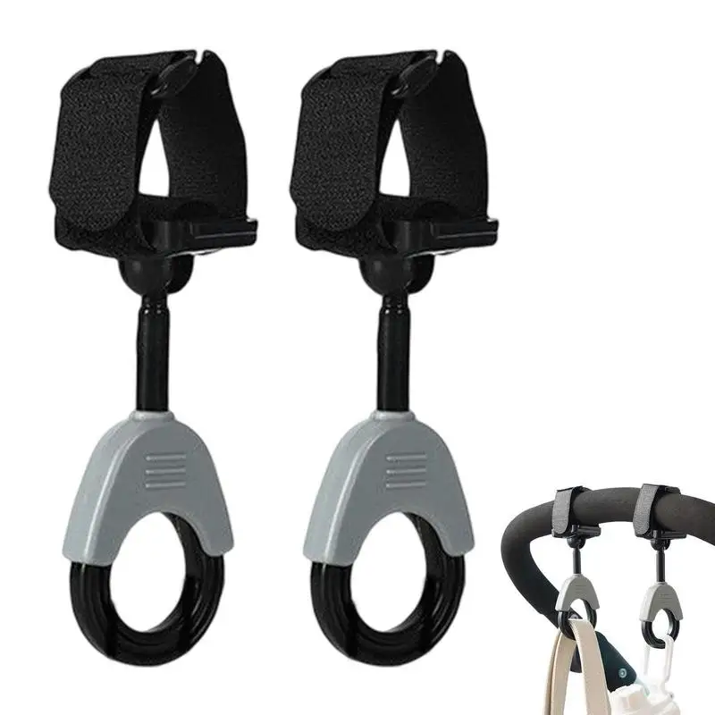 

Stroller Hooks For Hanging Bags 360 Degree Rotation Adjustable Convenient Stroller Clips For Diaper Bag Purse Hanging On Buggys