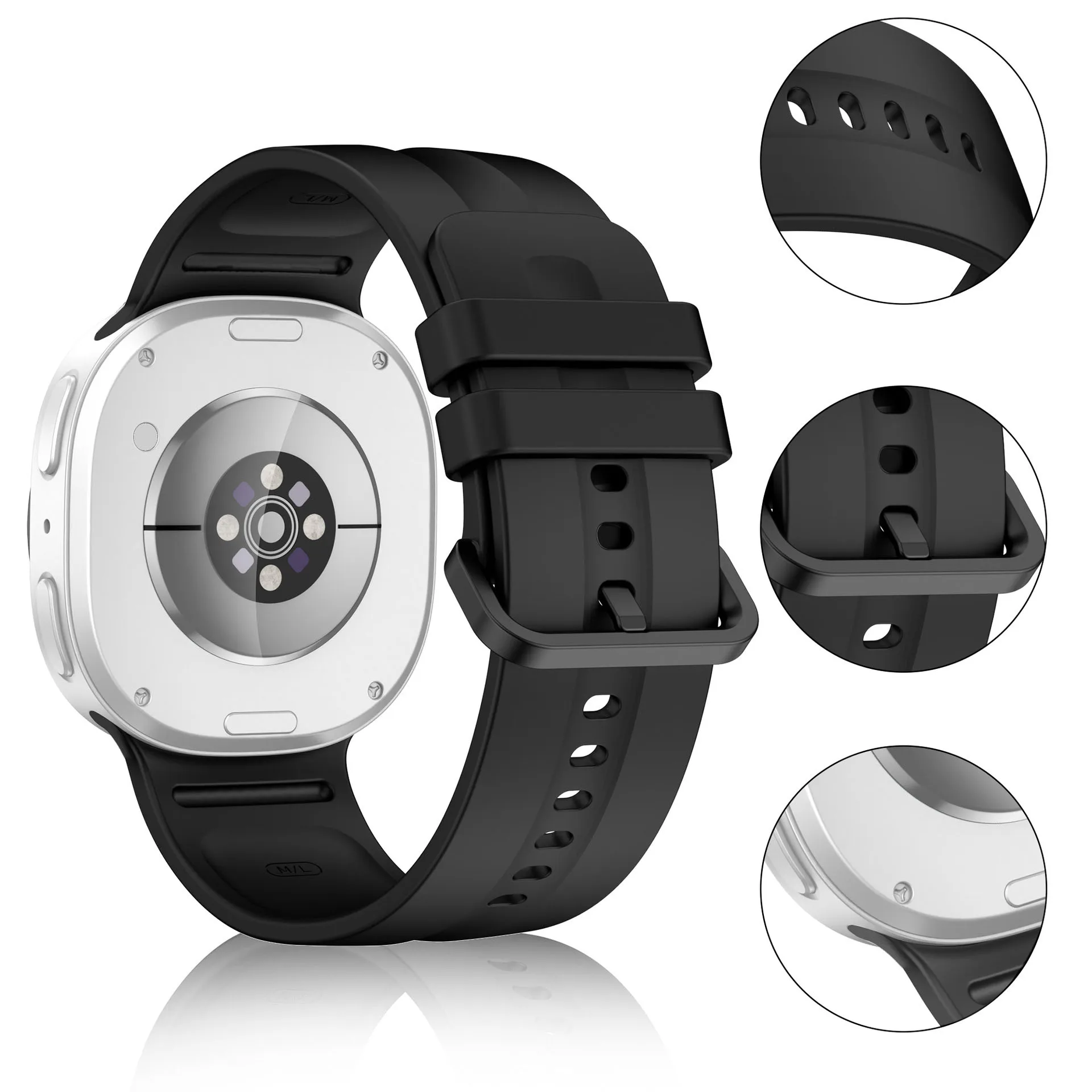 Фото Официальный силиконовый ремешок 1:1 для Samsung Galaxy Watch 9/8 40 мм 44 мм, мягкий браслет для Galaxy Watch 8 Classic 46 мм. №4