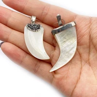 natural sea shell sword shape engraving pendant 16 46mm for diy making gift charm fashion jewelry earrings necklace accessories