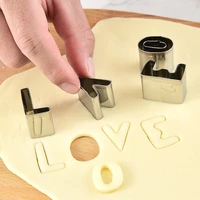 diy 26 pcs stainless steel alphabet number letter cookie mold sugar craft fondant biscuit cutter set cake decorating tools