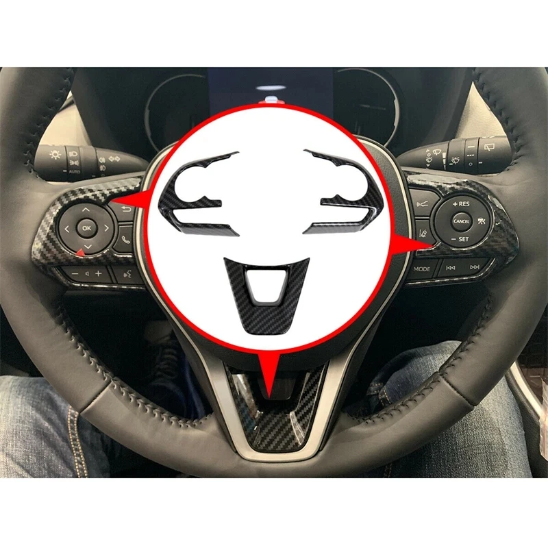 

ABS Car Steering Wheel Button Panel Trim Sequins For Toyota RAV4 RAV 4 Corolla Avalon 2019 2020 2021 2022 Accessories