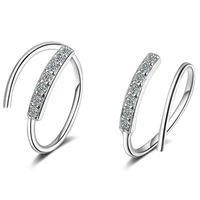 cartilage lady earring crystal zirconia ear cuff wrap clip on hoop fashion party jewelry earrings