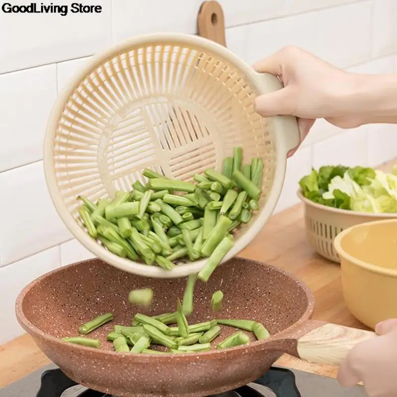 1PCS Detachable Double-layer Plastic Food Strainer Hollow Fruit Vegetable Wash Colander Kitchen Cleaning Washing Basket Strainer images - 6