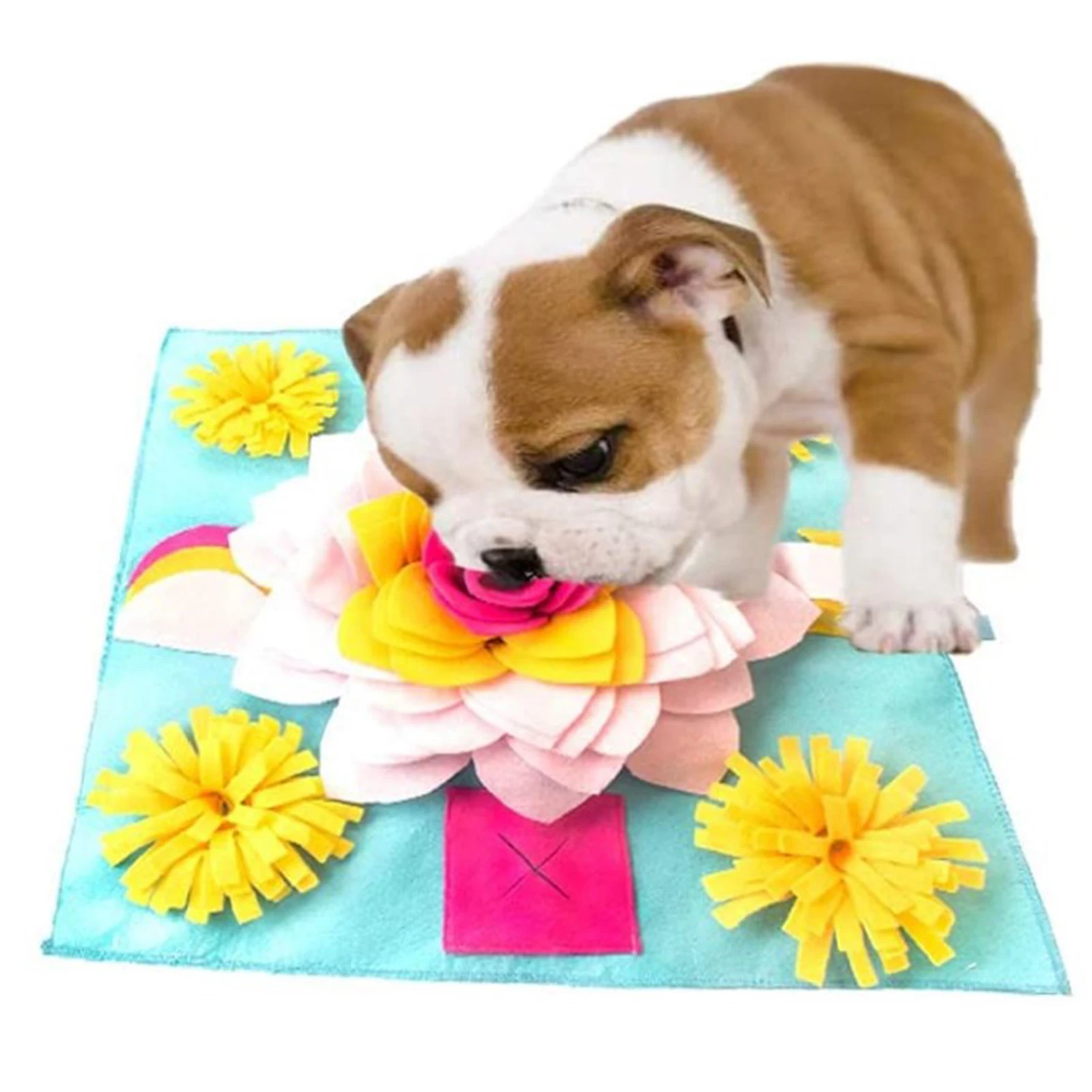 

Pet Snuffle Mat Flower Shape Dog Feeding Mat Washable Puppy Slow Feeding Mat Creative Dog Enrichment Interactive Puzzle Toy For