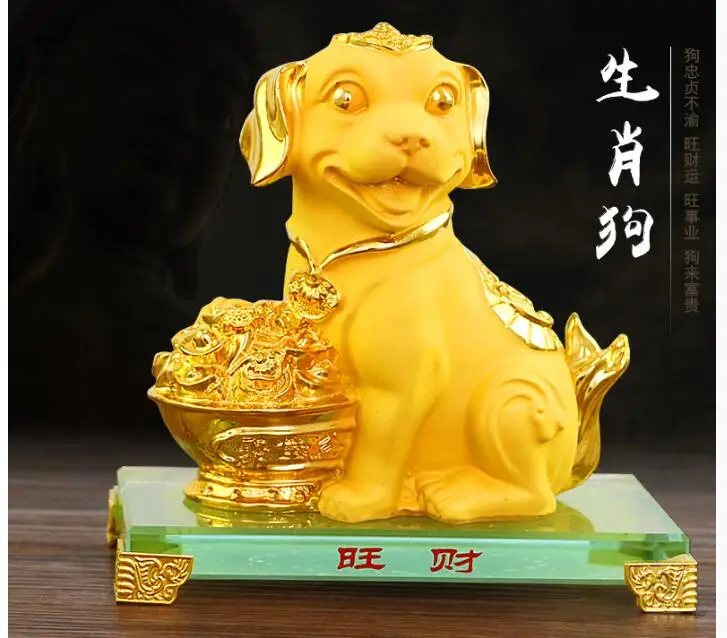 

VELVET GOLD Crystal base Alluvial gold Big dog DOGS Recruitment Crafts Handicraft ornaments Decoration home statues sculpture