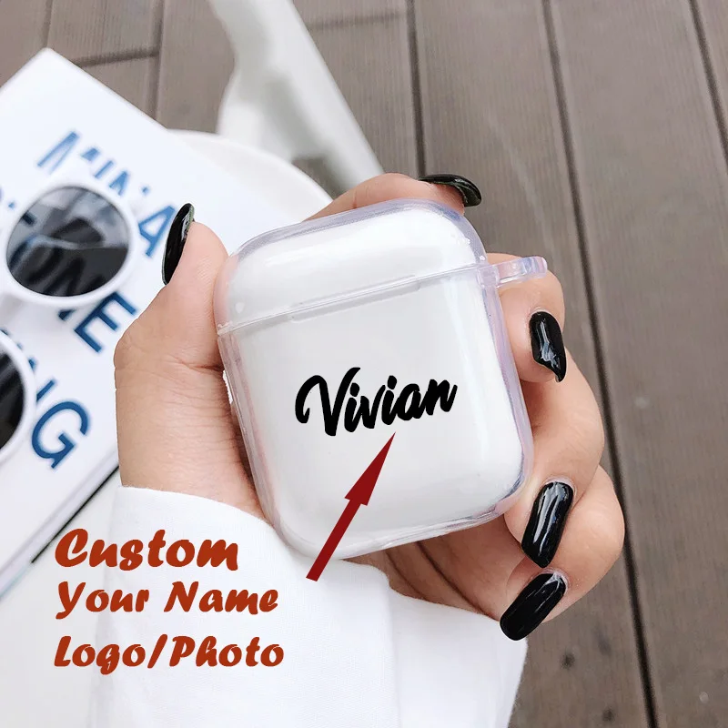 

JAVE Custom name/logo/image Soft Silicone Case for Air Pods Case for Bluetooth Airpod Cover DIY Customized Photo Letters