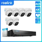Reolink 4K система безопасности камеры 8CH PoE NVR рекордер и 6 шт 8MP PoE IP камера видеонаблюдения