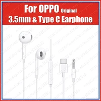 mh135 type c 3 5mm original oppo deep bass wired earphone mh319 with mic semi entering in ear