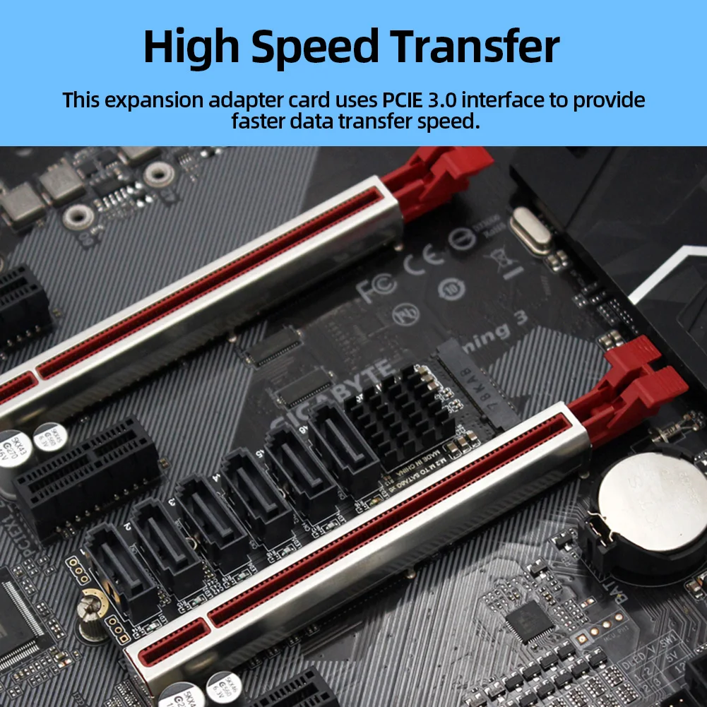 

Плата расширения M2 M-EKY PCIE3.0 на SATA6G, 6 портов PCIE, защита от перенапряжения, PCI плата расширения для жесткого диска, поддержка SATA