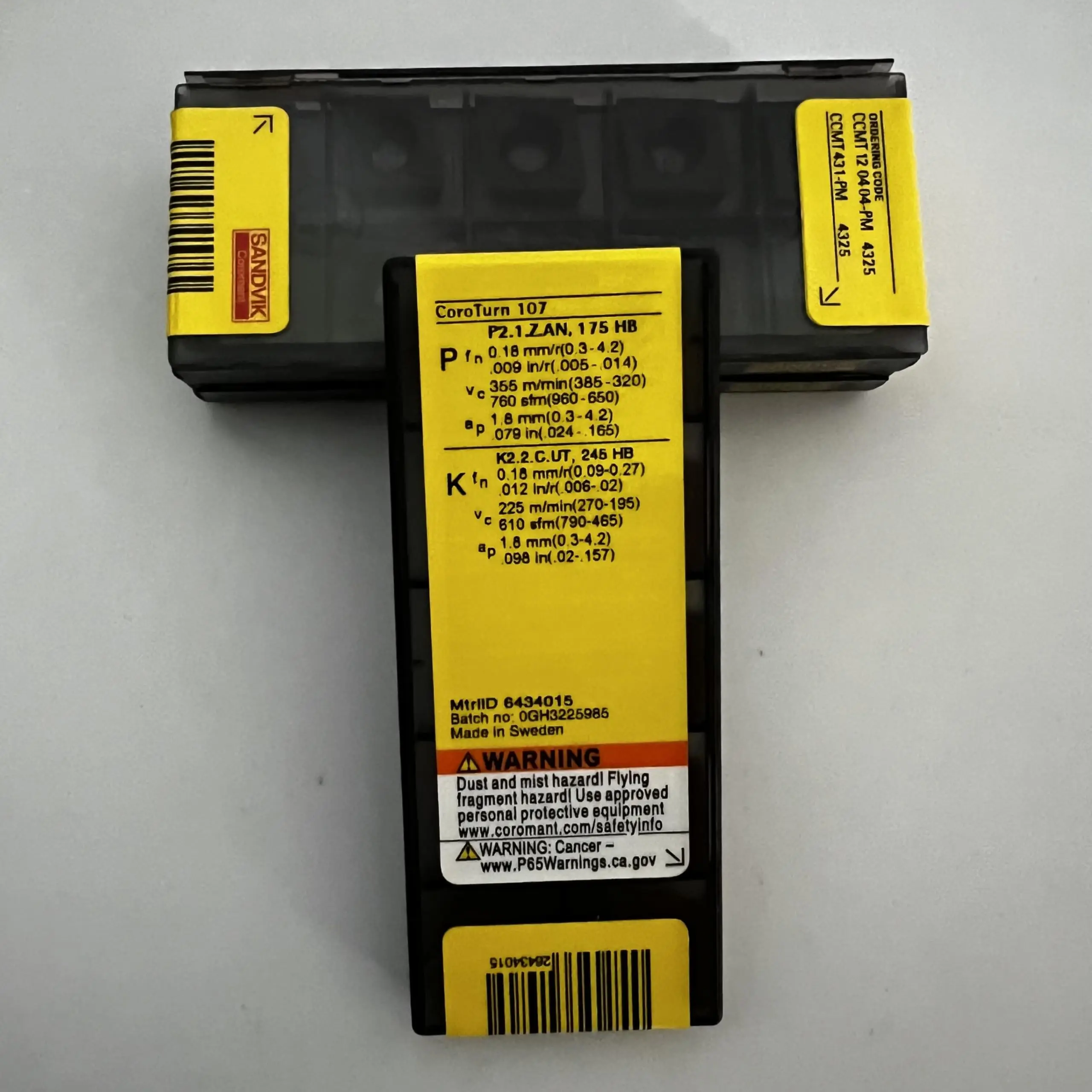 Oryginał oryginalny 120404 -PM 4325 / CCMT 120408 Ostrze z węglików spiekanych CNC 10 sztuk