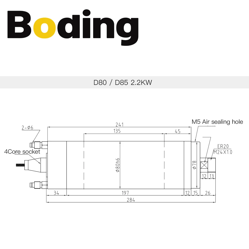 BODING 1 5 кВт 2 двигатель шпинделя с ЧПУ водяным охлаждением 220 В 380 ER16 ER20 400 Гц GDK80-24Z