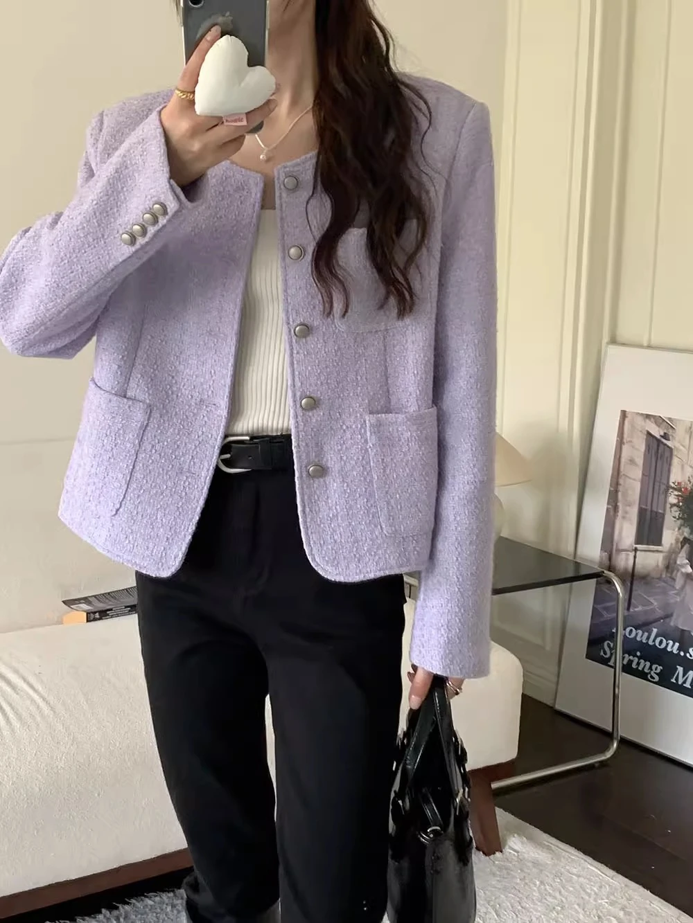 

Women's Graceful Outerwear, French Sle, Retro Tweed, Temperament, Slimming, Korean Series, Chic, Internet Celebri，Luxury