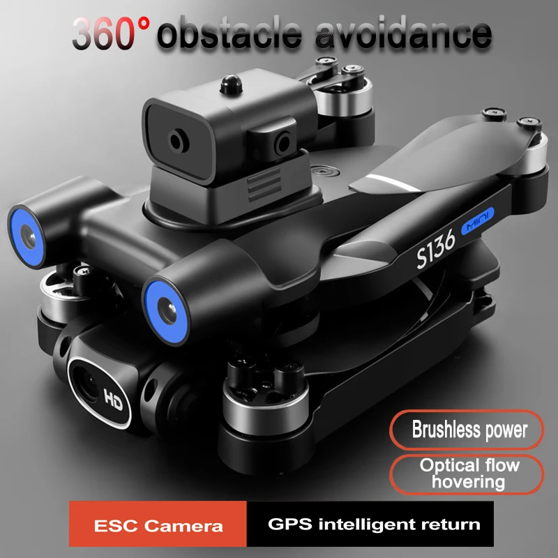 2023 New GPS Drone 4K HD Dual Camera Aerial Photography  Drones Obstacle Avoidance Brushless Helicopter Foldable RC Quadcopter