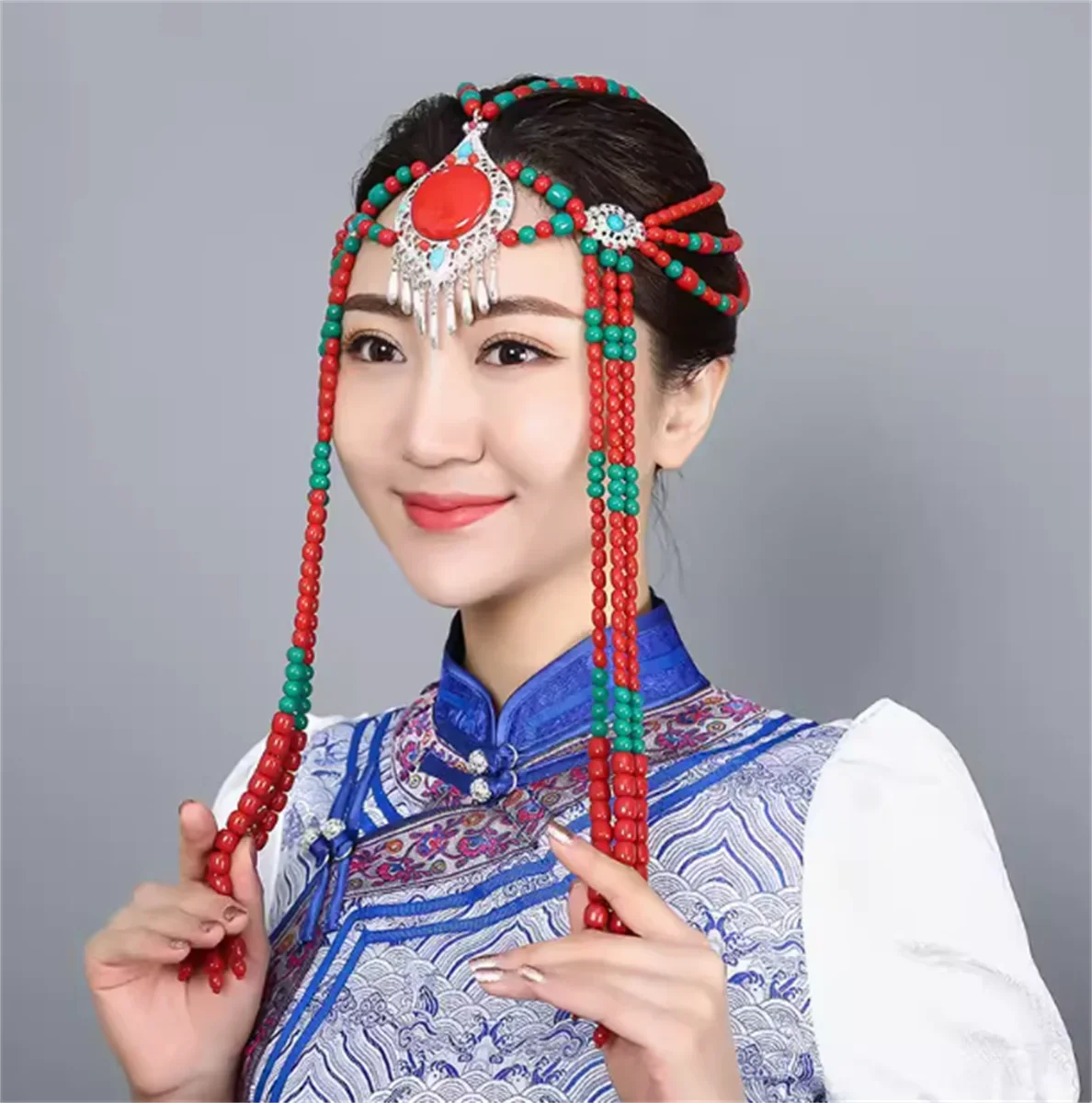 Монгольские Changliu Su женские аксессуары для волос ручной работы из бисера