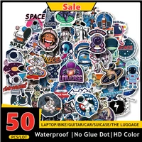 50pcslot universe star spaceman planet anime stickers hd skateboard phone diy sticker guitar laptop waterproof toy kids gift