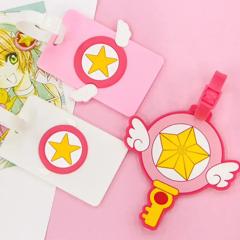 

1 штука, милое нижнее белье с рисунком из аниме Card Captor Sakura Подвеска из ПВХ для путешествий Чемодан тег посадочный талон мультфильм Обложка дл...