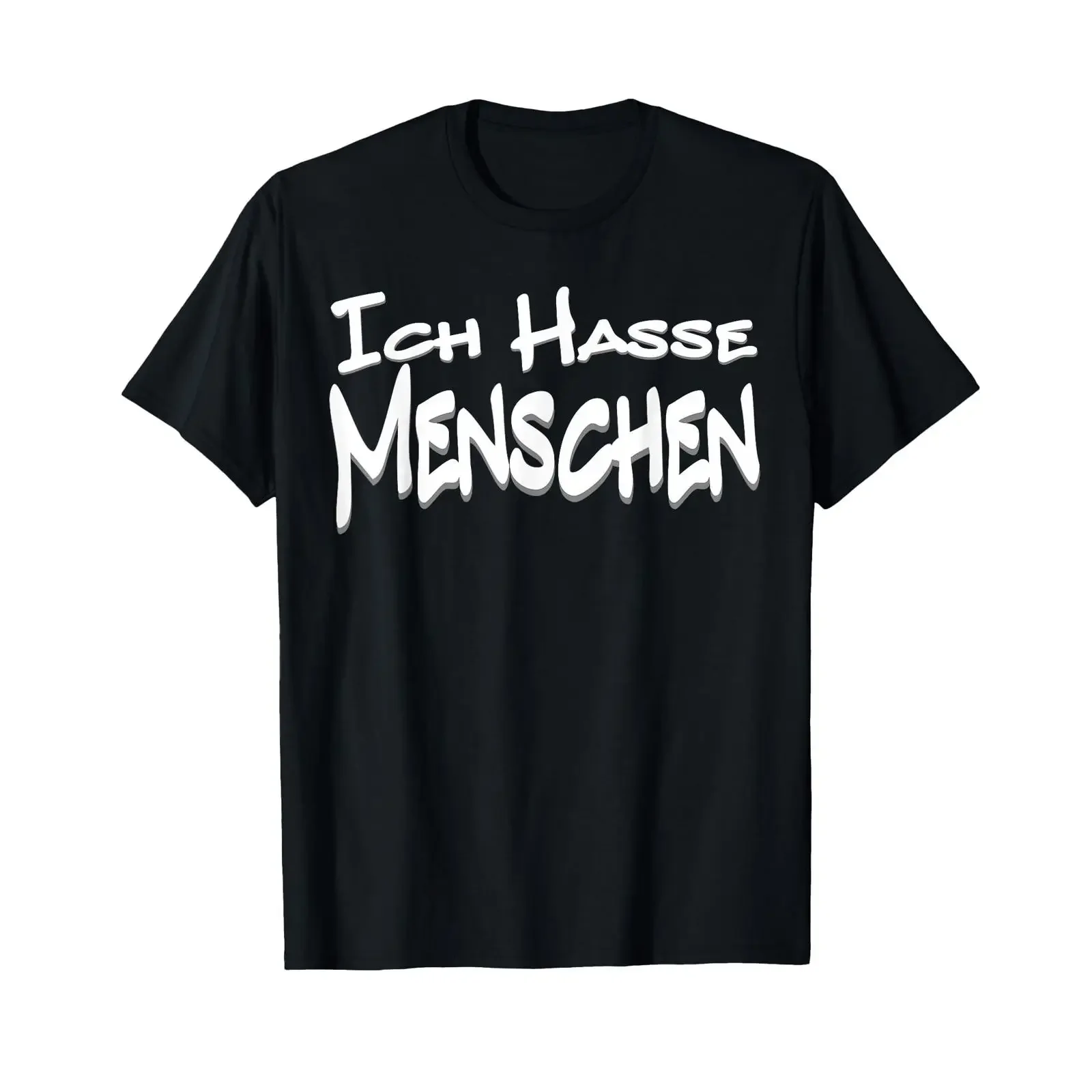 Фото Футболка «Ich Hasse Menschen» винтажная, унисекс, стильная, в стиле стритвир, мягкая, дышащая, с графическим принтом, универсальная, эластичная. №1