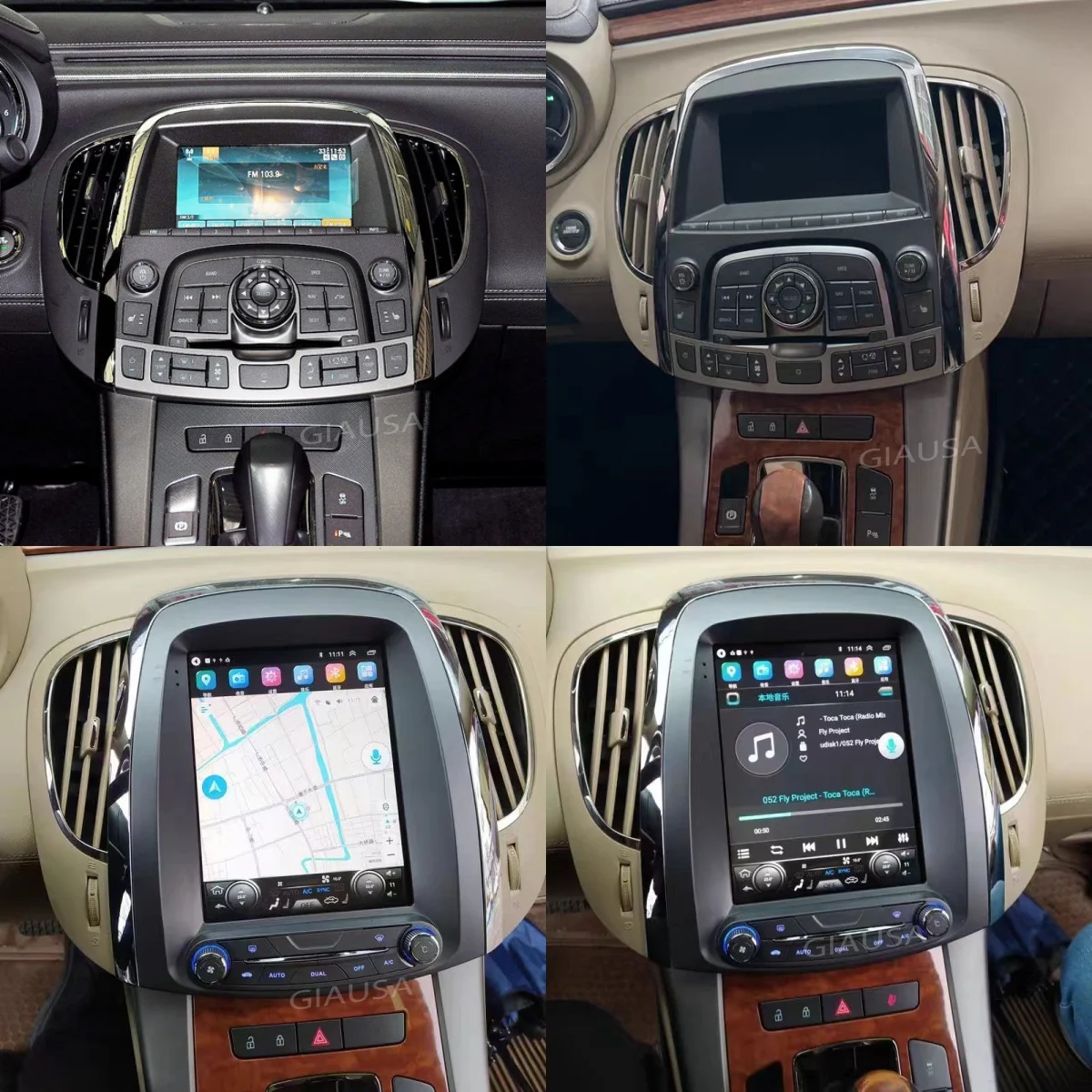 Автомобильный мультимедийный плеер Qualcomm Tesla Style Android 13 4G Lte для Buick Lacrosse GM Alpheon 2009 2010