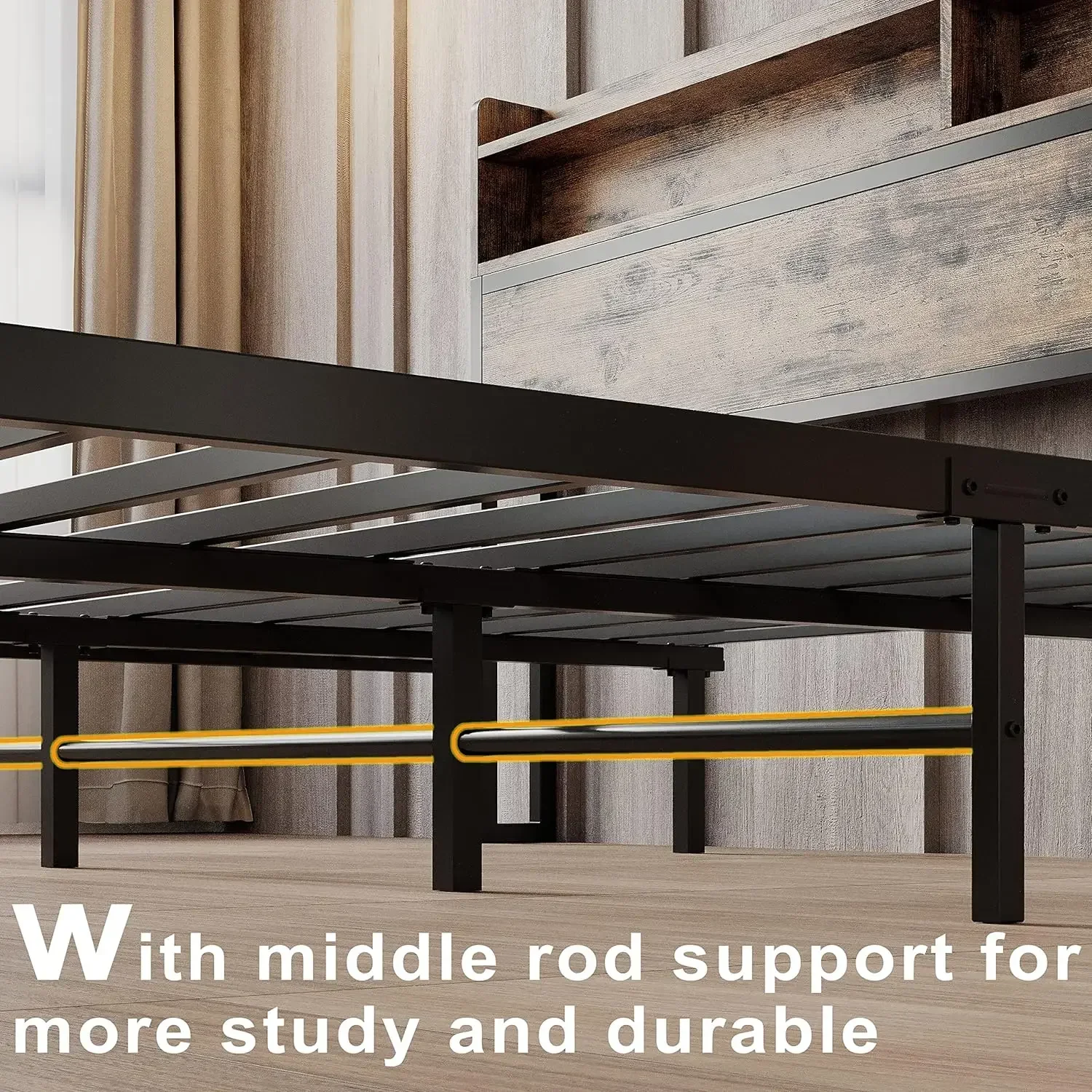 Каркас кровати размера queen-size с изголовьем книжного шкафа и зарядной станцией