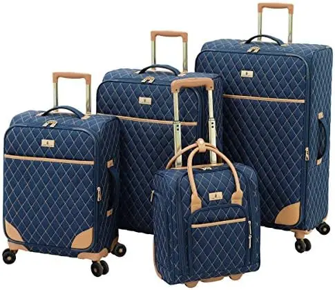 

FOG Queensbury Softside Spinner Luggage, Navy, 4 Piece Set