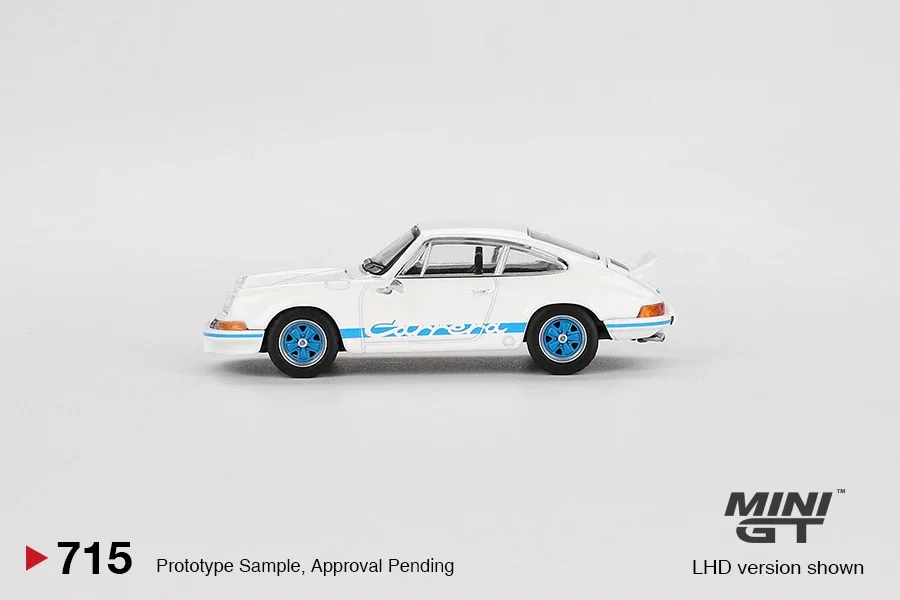 MINIGT 1:64 RS 2.7 Гран-при белый с литой моделью автомобиля Blue Livery
