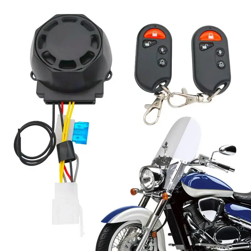 

Motorcycle Security Alarm System 12V Anti-Theft Wireless Remote Control 120dB Speaker Vibration Alarm Double Flash Function