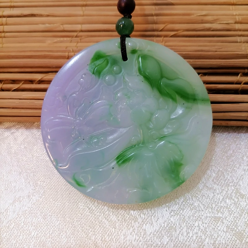 

Natural Green Hand Carved Dragonfly Jade Pendant Fashion Boutique Jewelry Men's and Women's Necklace Gift Accessories