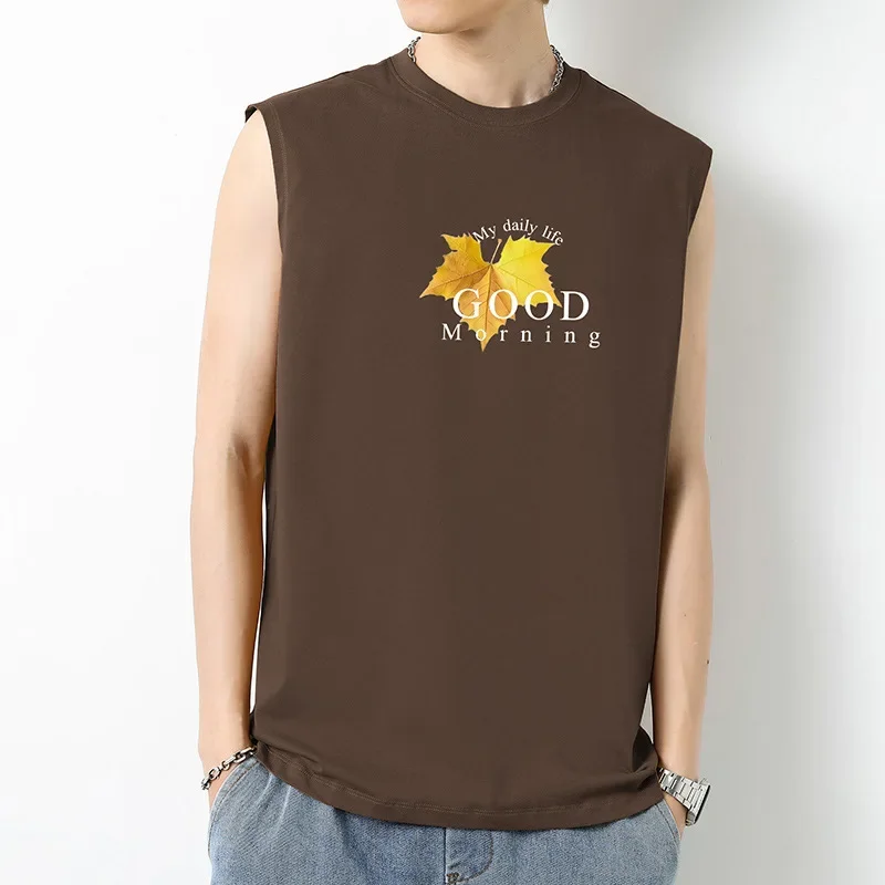 Модная летняя уличная одежда мужской жилет из чистого хлопка спортивный для