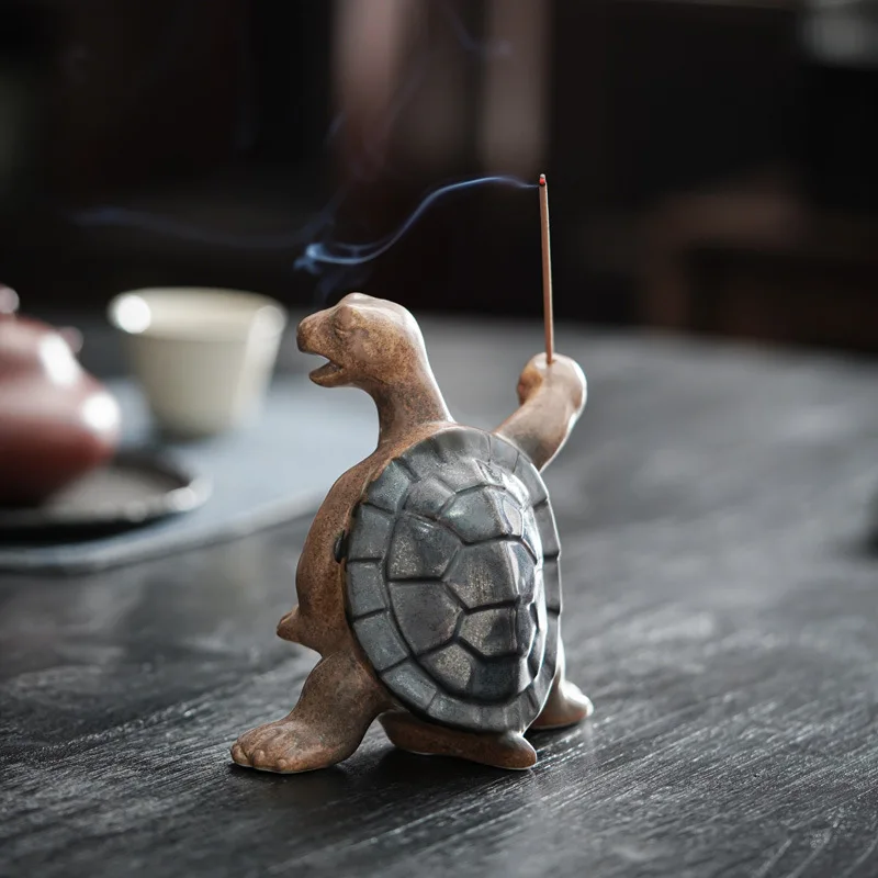 1PC Yixing Purple Clay Small Tea Pet Little Turtle Figurine Ornament Boutique Tea Accessories Crafts Home Tea Decoration
